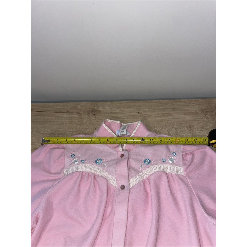Vtg 1970s Wolverine Knitting Mills Pink Fleece Housecoat Robe ILGWU Union Made - Picture 6 of 9